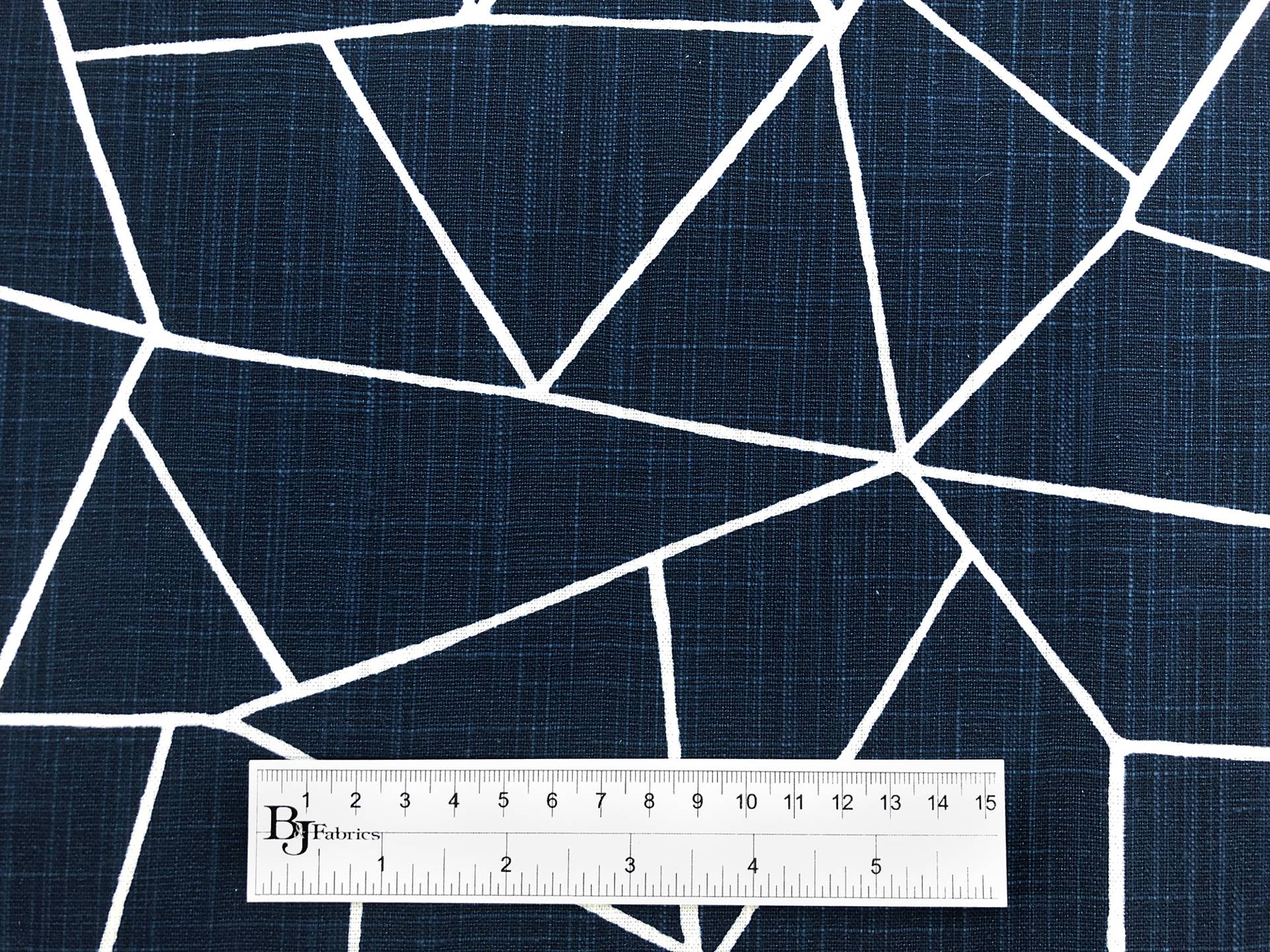 Denim Blue Cut Glass Cotton Upholstery Print3