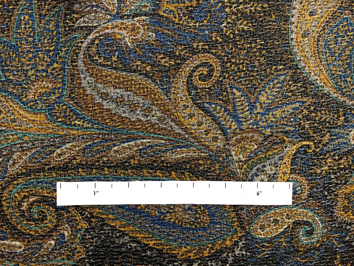 Silk and Wool Blend Metallic Crepe with Paisley Patterns1