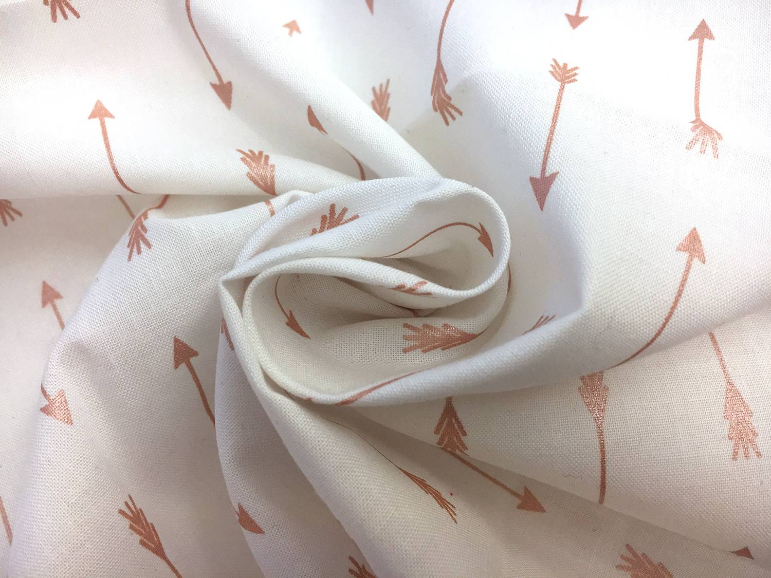 Rose Gold Metallic Arrows Cotton Print1
