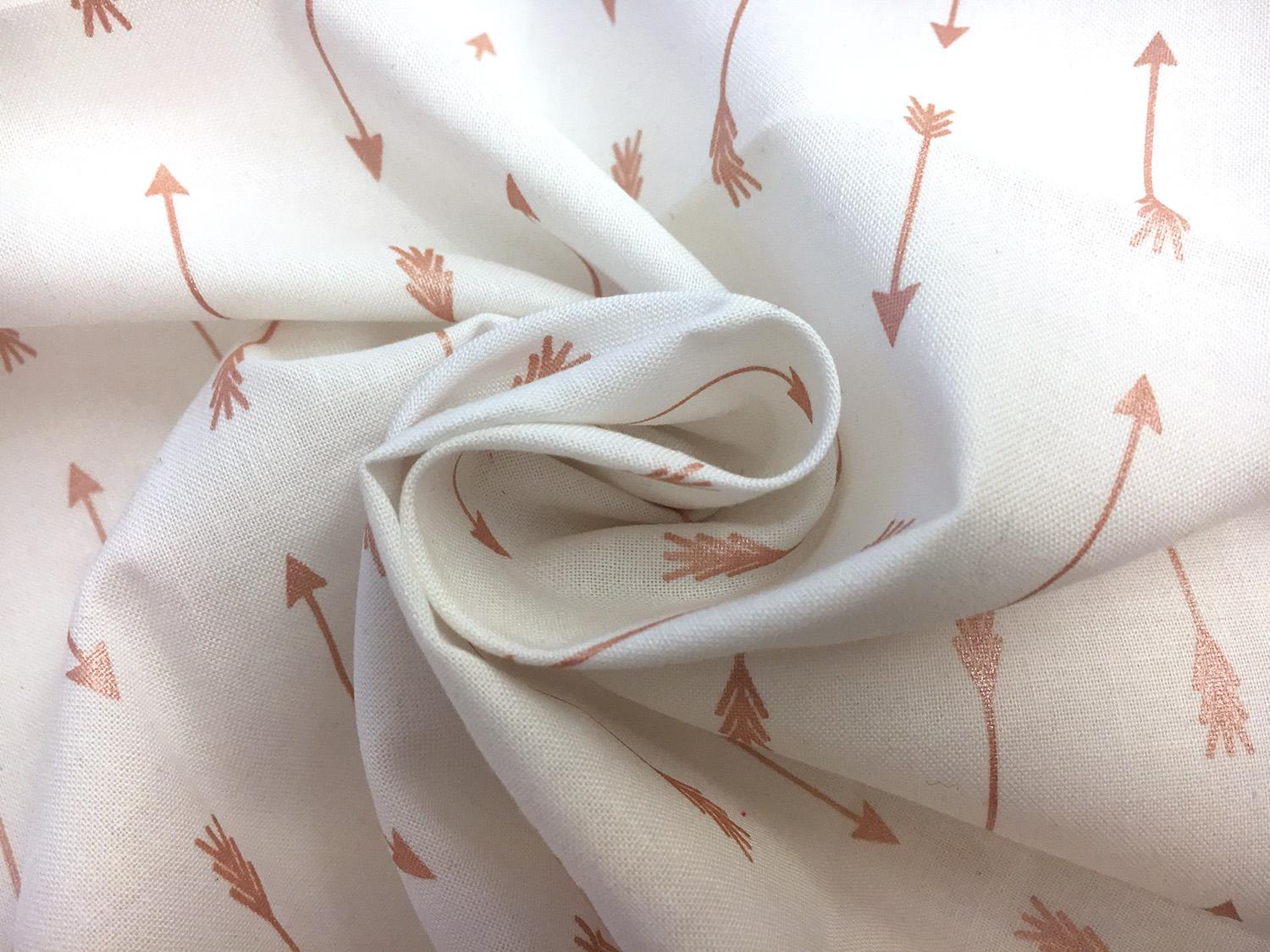 Rose Gold Metallic Arrows Cotton Print1