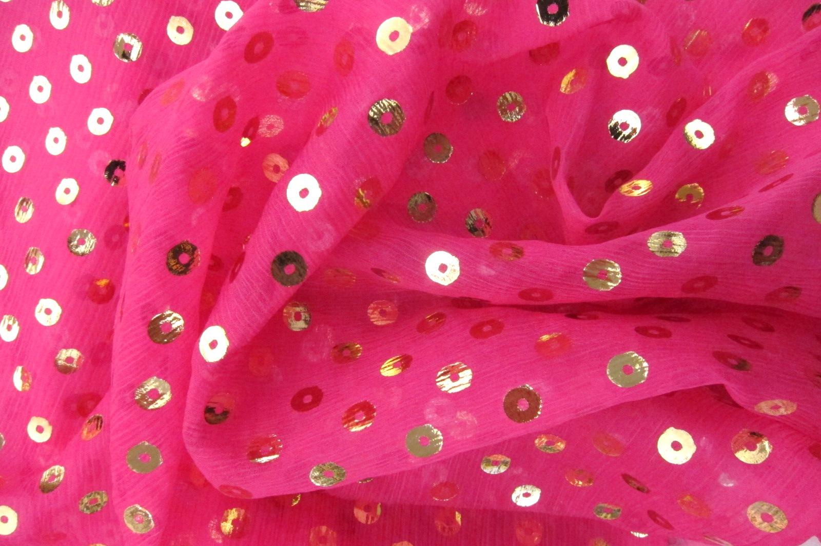 Press on Metallic Sequins on Silk Crinkle Chiffon2