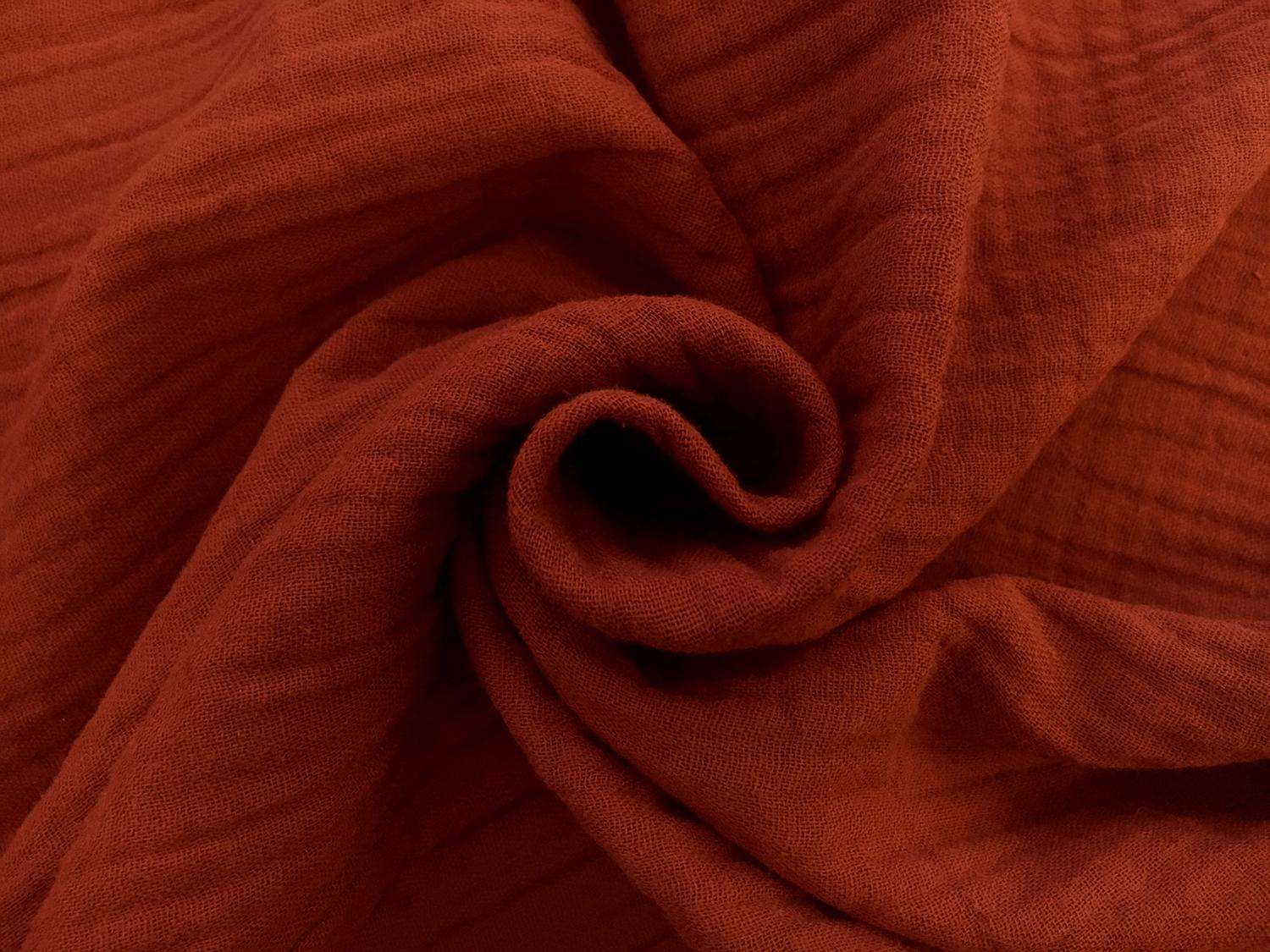 Cotton Crinkle Double Gauze in Auburn1