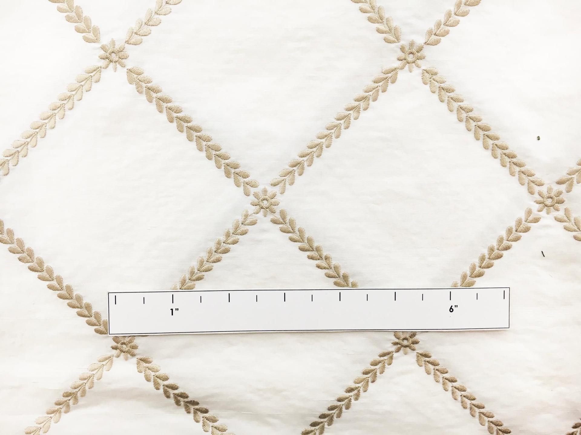 Embroidered Silk Shantung with Diamond Pattern1