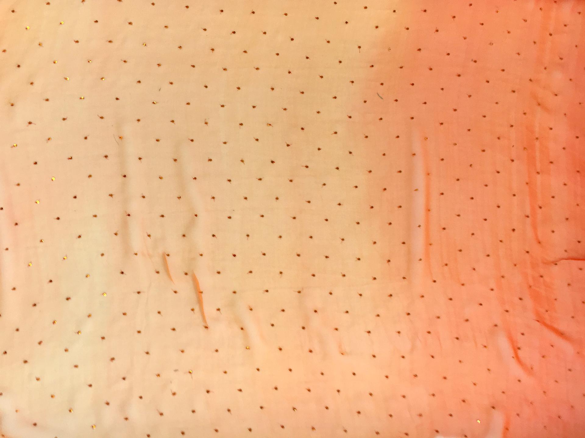 Sequins on Ombré Silk Chiffon in Orange0