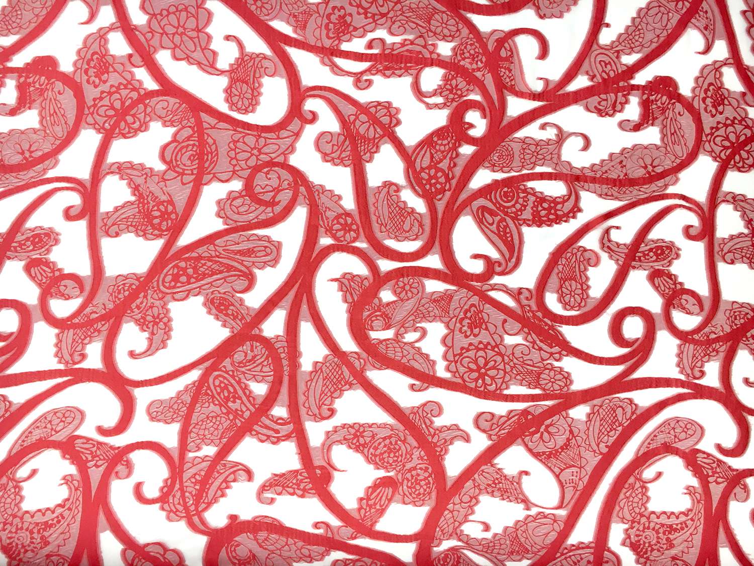 Silk and Viscose Blend Fil Coupé Chiffon with Mixed Paislies0