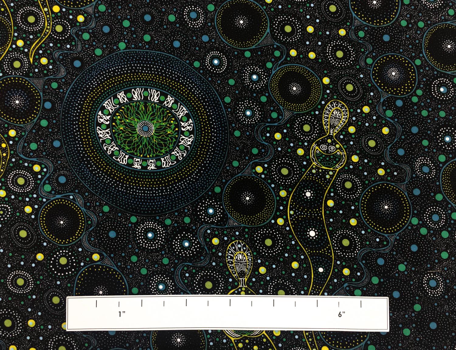 Australian Cotton Print With Aboriginal Motif 1