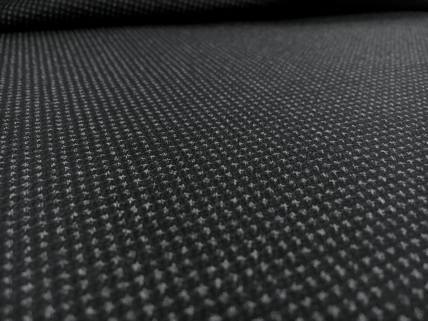 Italian Wool Cotton Blend Novelty Suiting in Black2