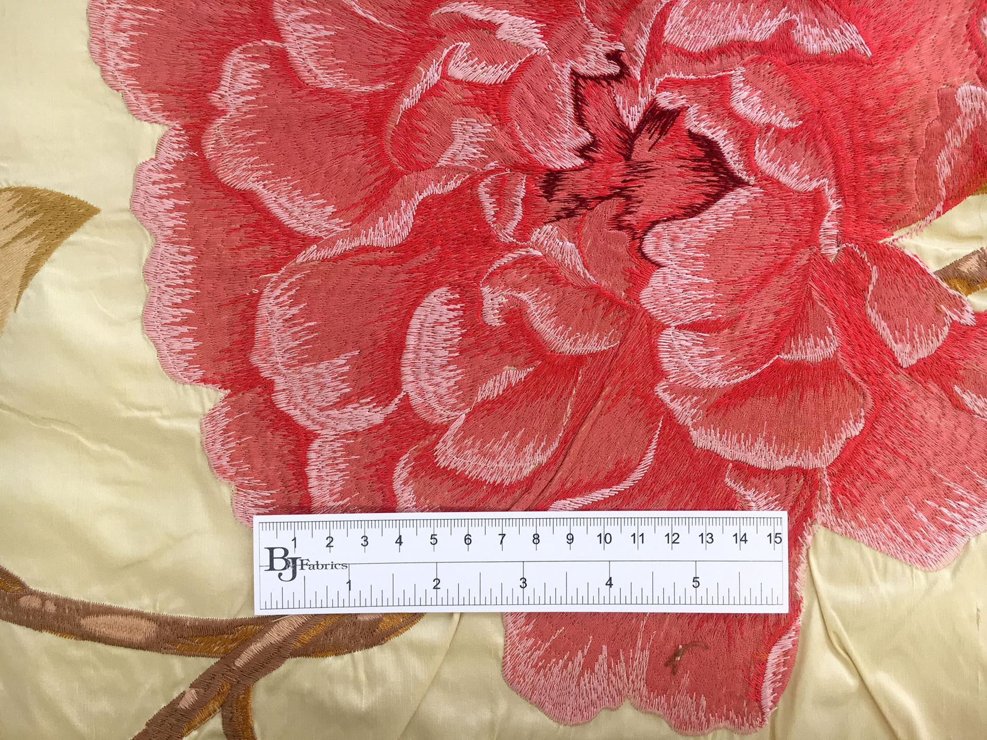 Embroidered Silk Shanting with Large Florals1