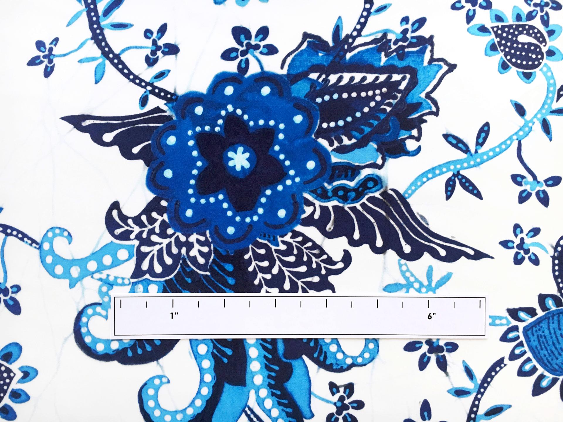 Silk Charmeuse with Batik Like Florals1