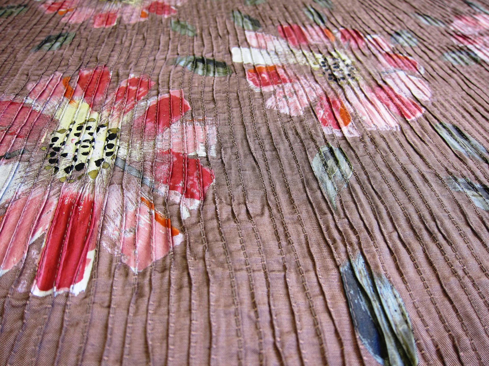 Pintuck Hand Painted Silk Shantung2