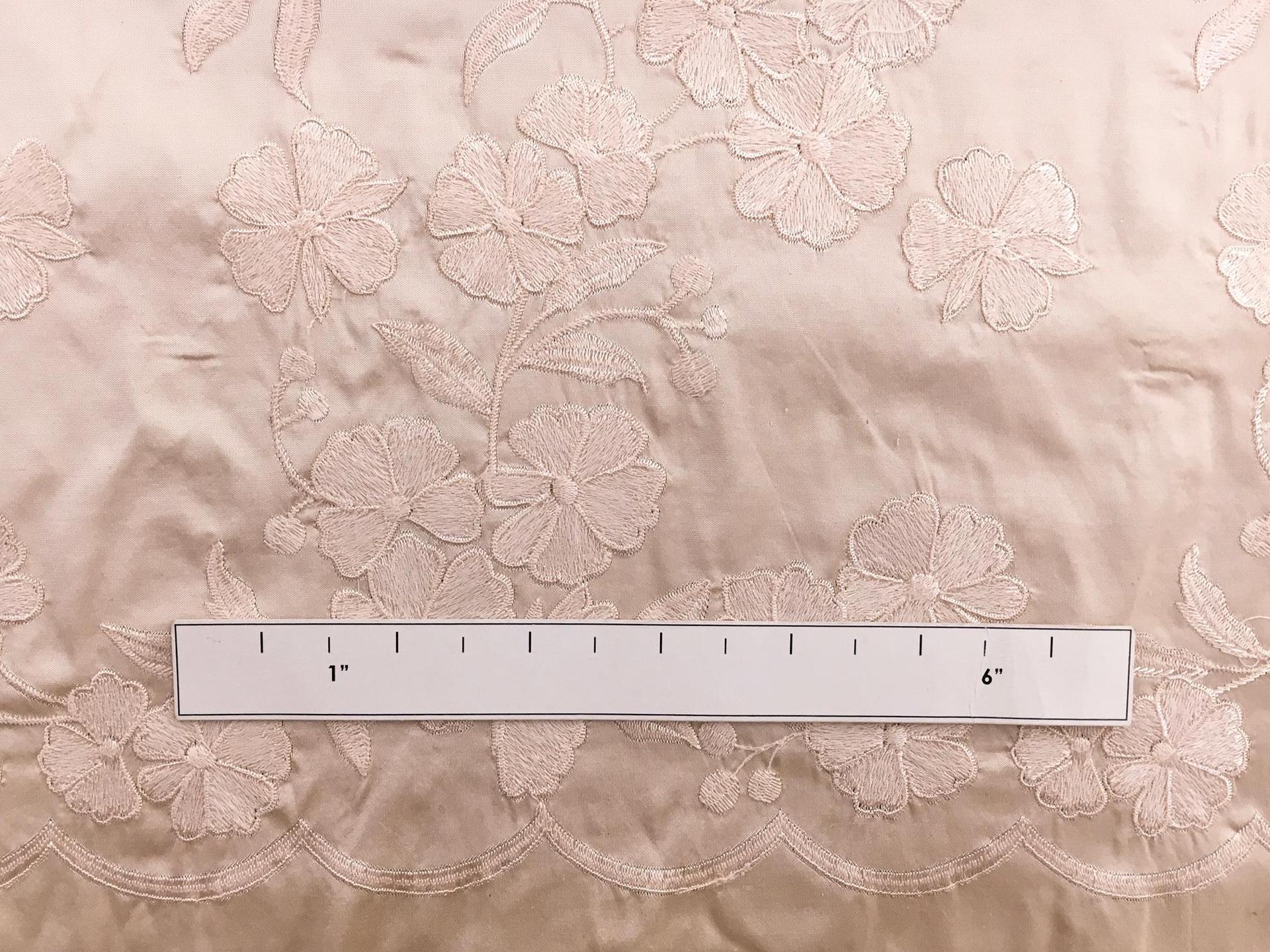 Silk Taffeta with an Embroidered Scallop and Floral Degradé1