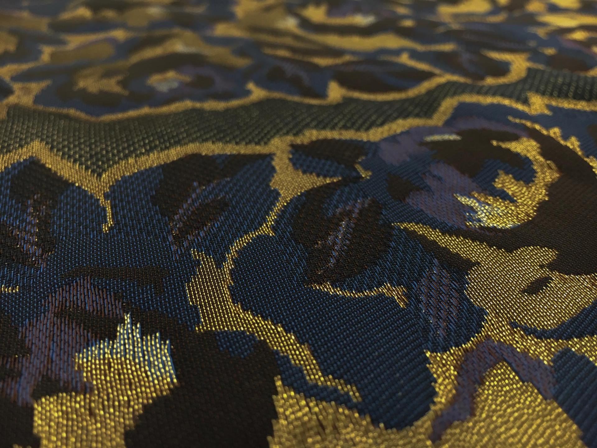 Polyester and Acetate Metallic Jacquard with Floral Motifs2