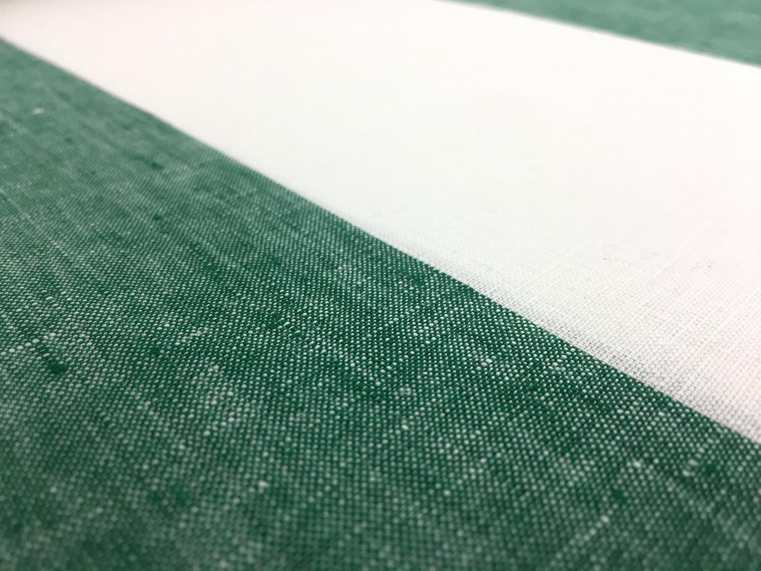 Linen Wide Stripe in Ivory and Green2