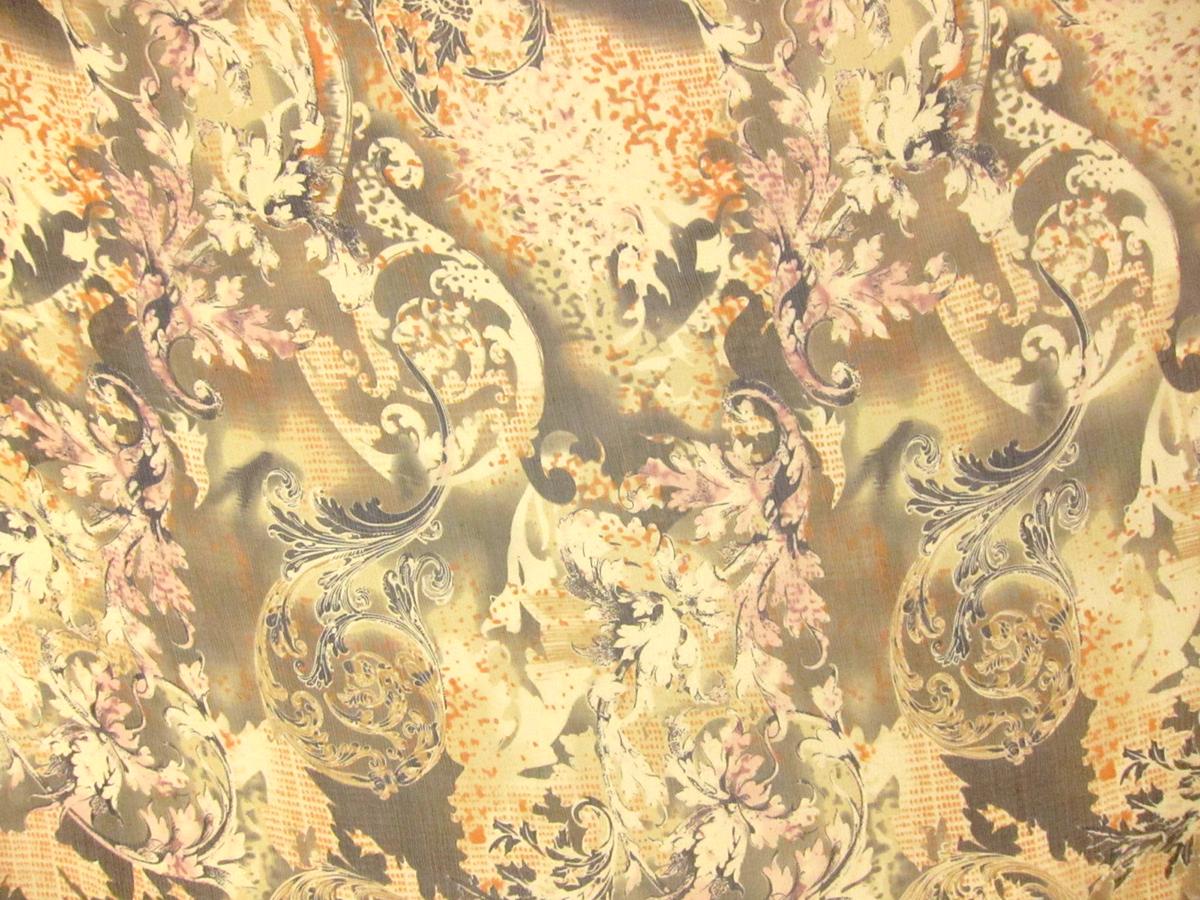 Printed Crinkle Silk Chiffon0