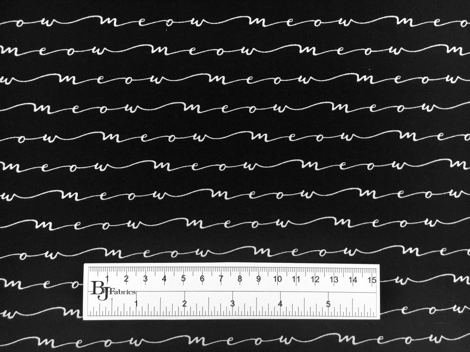 Cotton Broadcloth Meow Script Print3