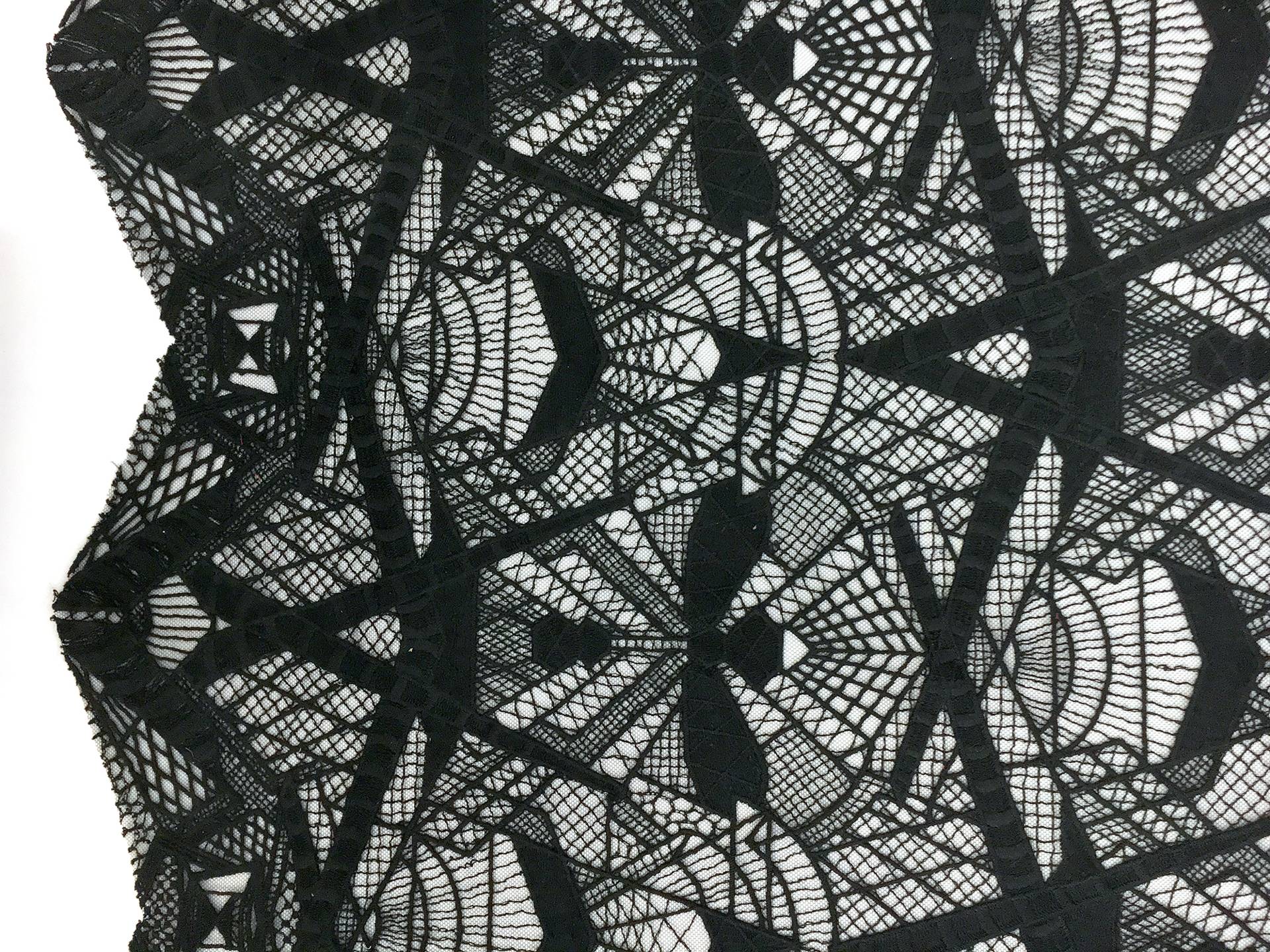 Novelty Embroidered Tulle with Art Deco Geometrics0