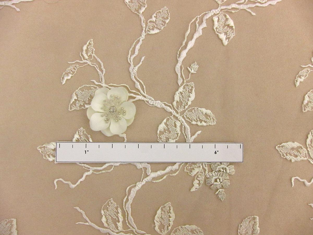 3D Flowers on Embroidered Tulle3