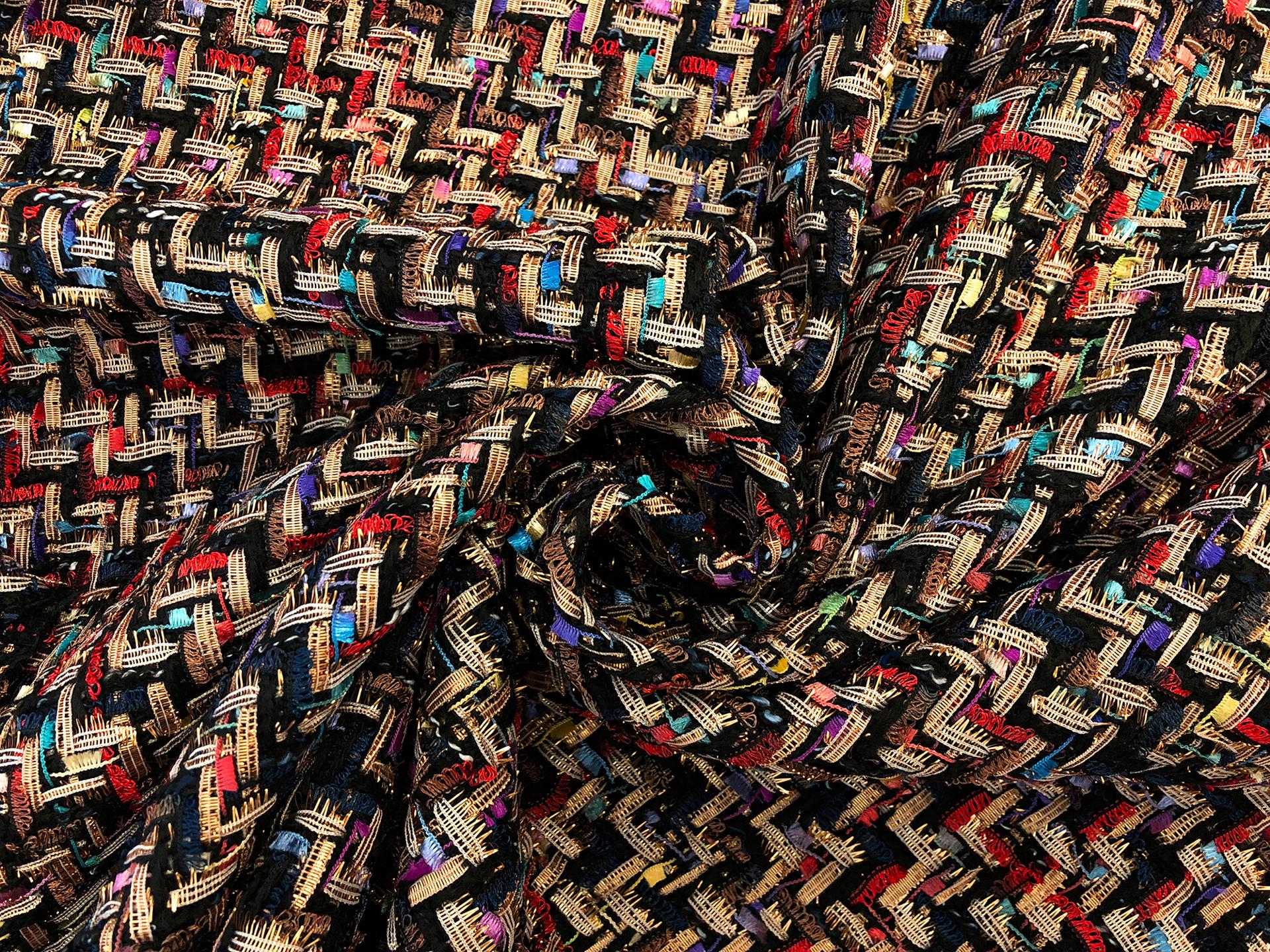 Metallic Poly Tweed in Multi Over Black1