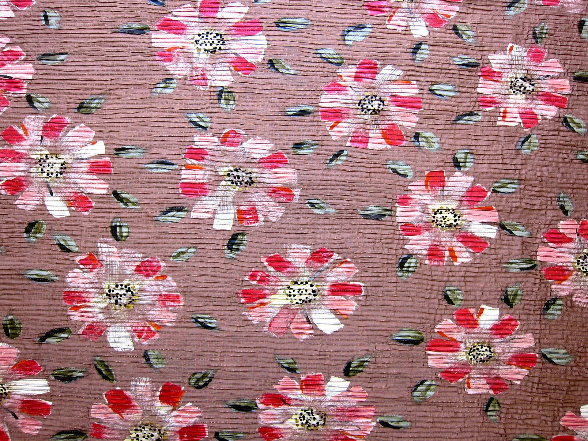 Pintuck Hand Painted Silk Shantung0