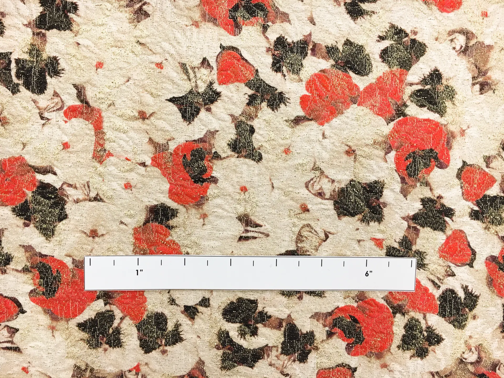 Silk and Wool Metallic Brocade with Pansies1