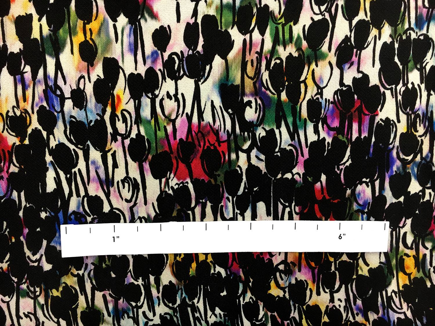 Printed Silk Gazar with Degradé Abstract Tulips1