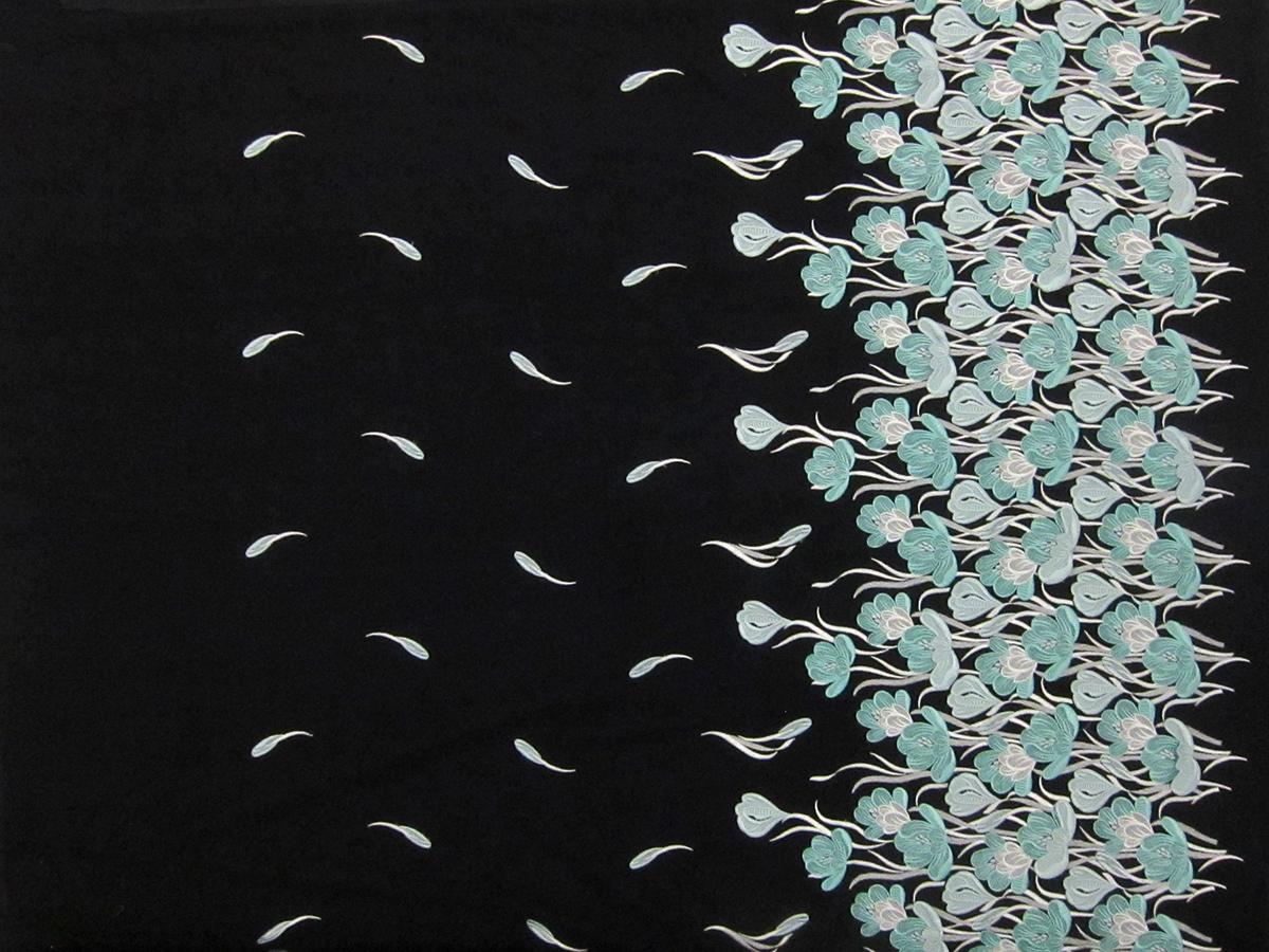 3D Flowers on Embroidered Tulle0