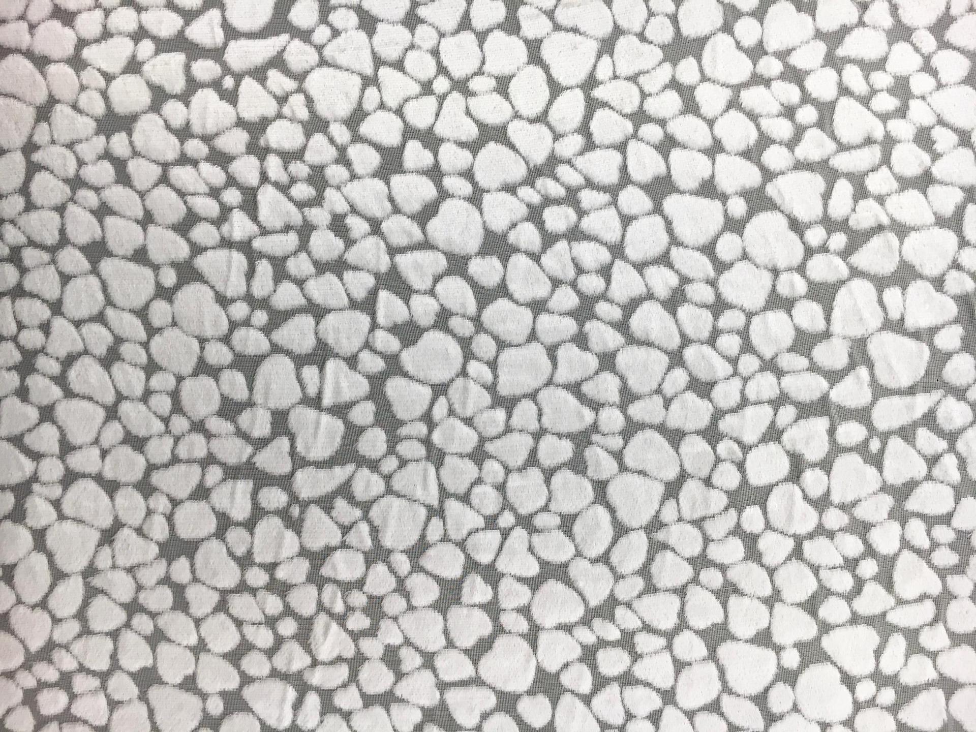 Poly and Rayon Burnout Velvet with Uneven Dots in Ivory2