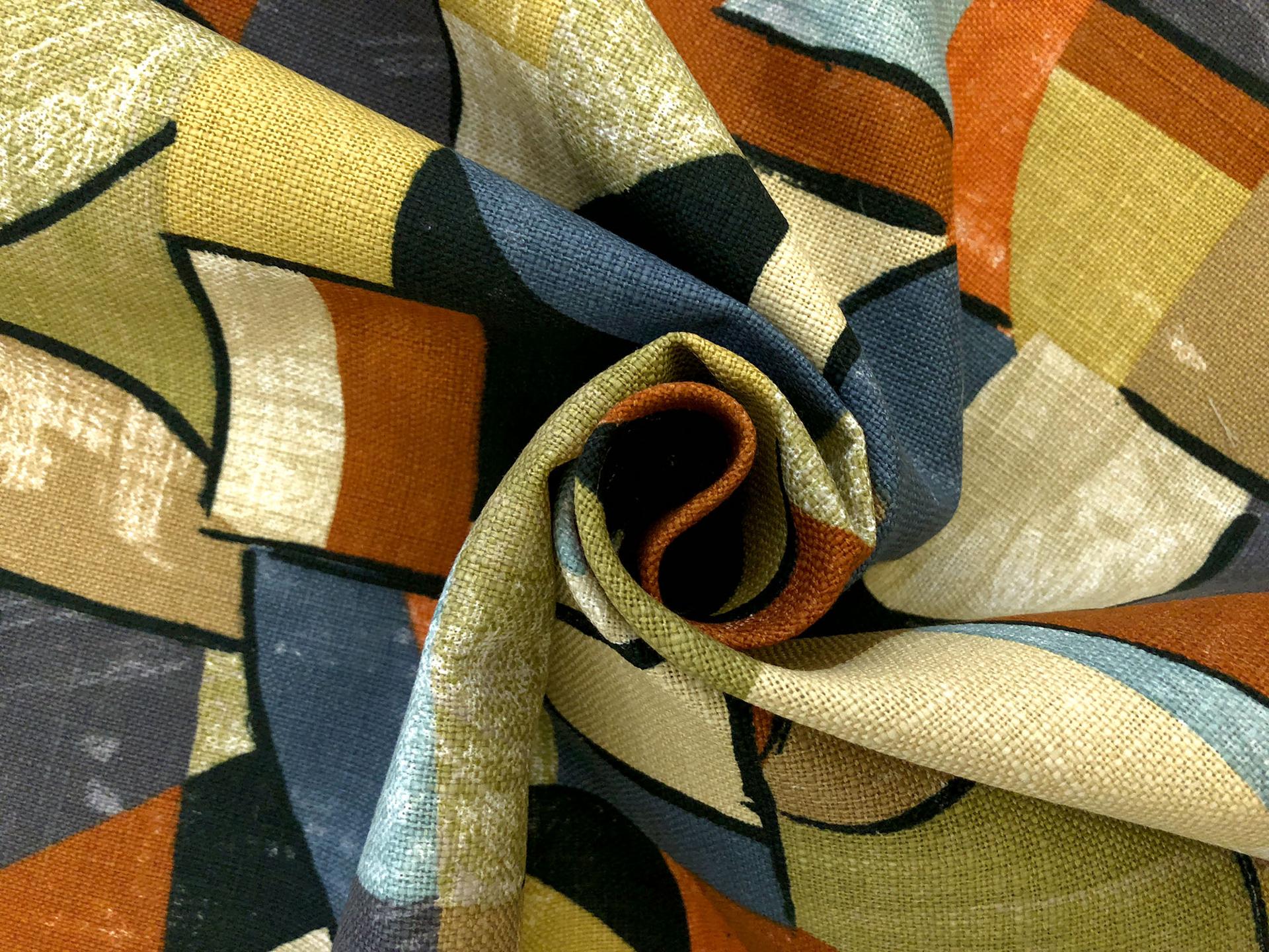 Cotton Canvas Upholstery Geometric Print1