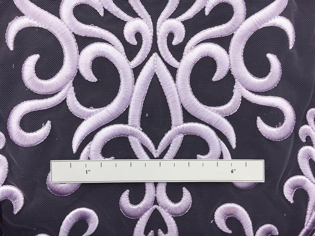 Heavily Embroidered Lilac Tulle3