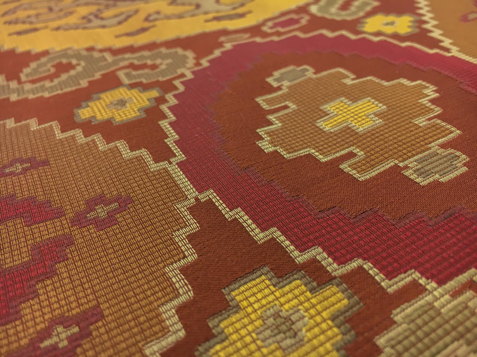 Silk Jacquard Brocade with Faux Ikat Pattern2