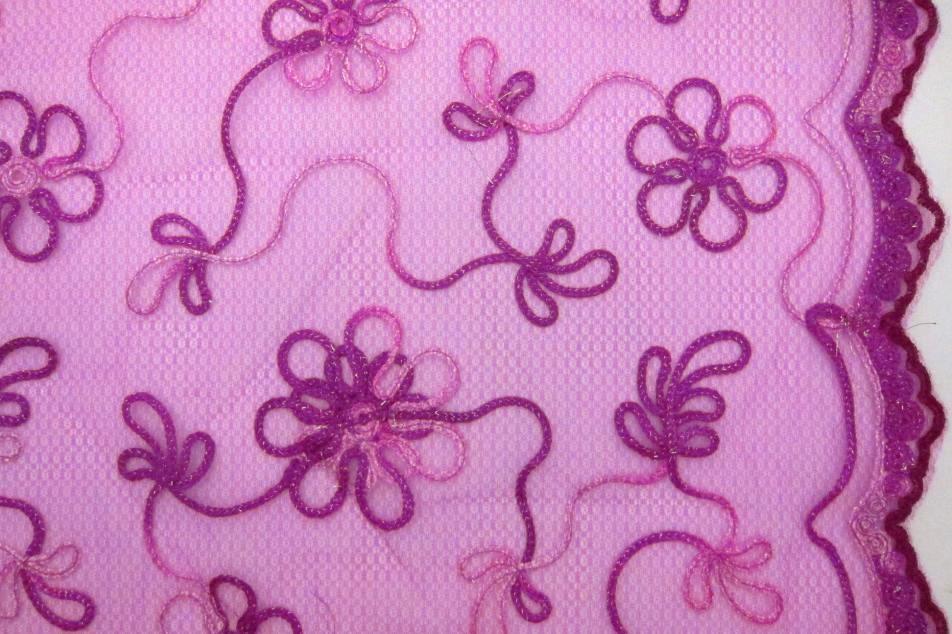 Metallic Ribbon Embroidered Souffle0