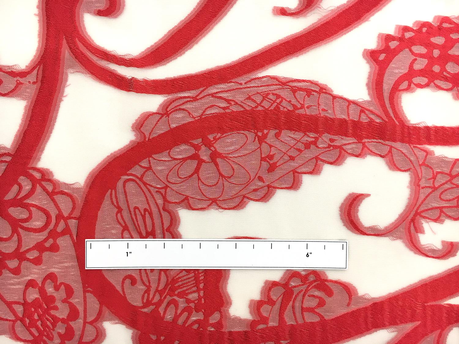 Silk and Viscose Blend Fil Coupé Chiffon with Mixed Paislies1