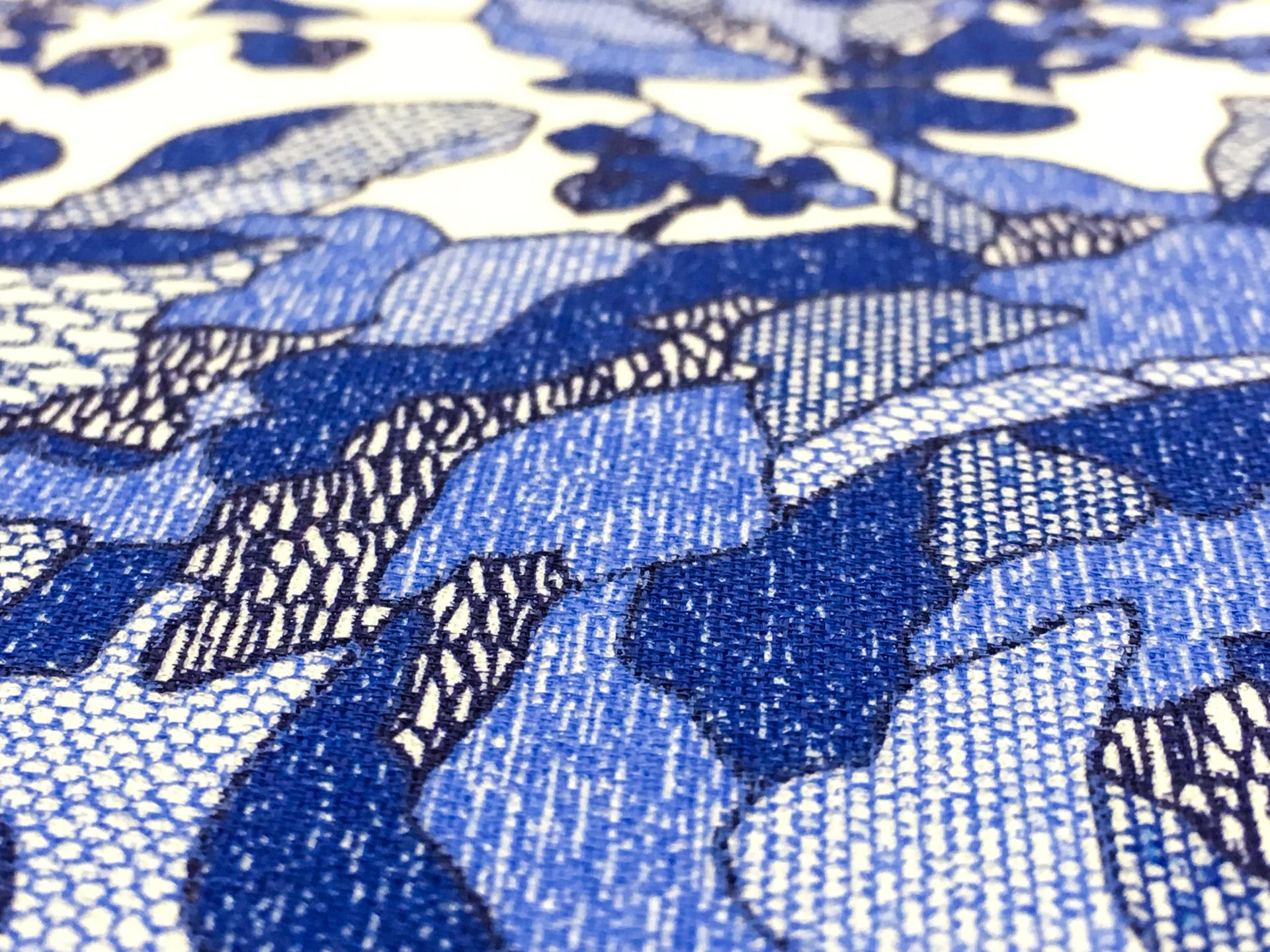 Printed Silk Couture Gazar with Roses3