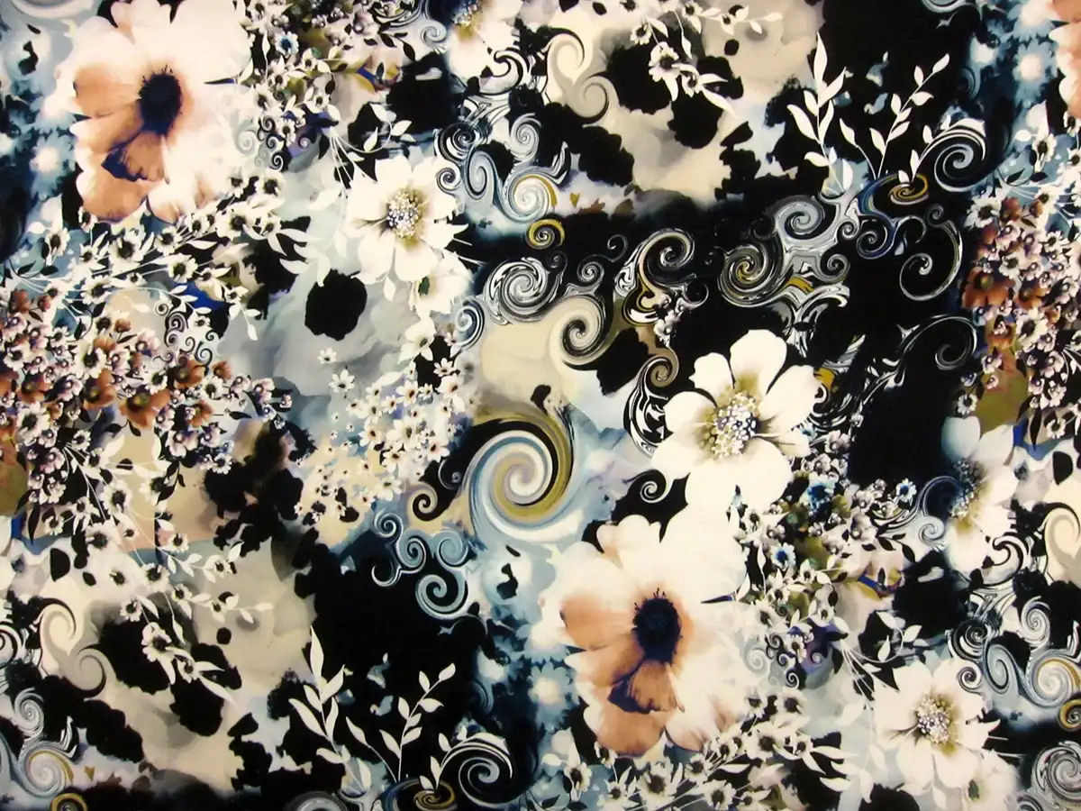 Printed Silk Gazar0