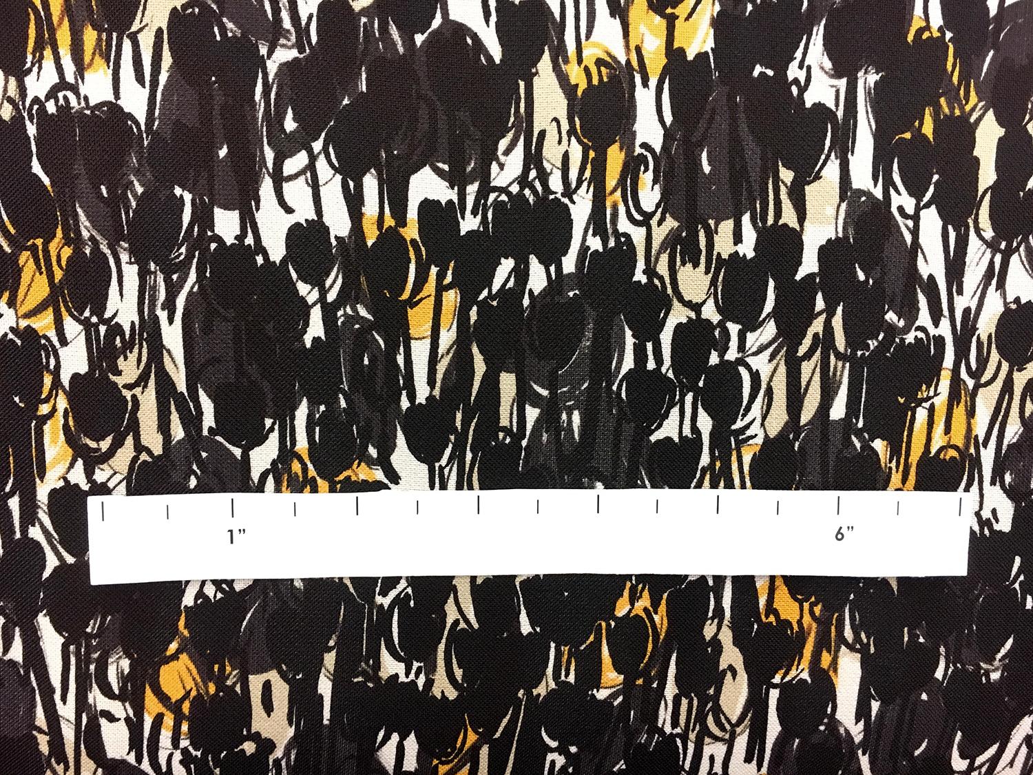 Printed Silk Gazar with Degradé Abstract Tulips1