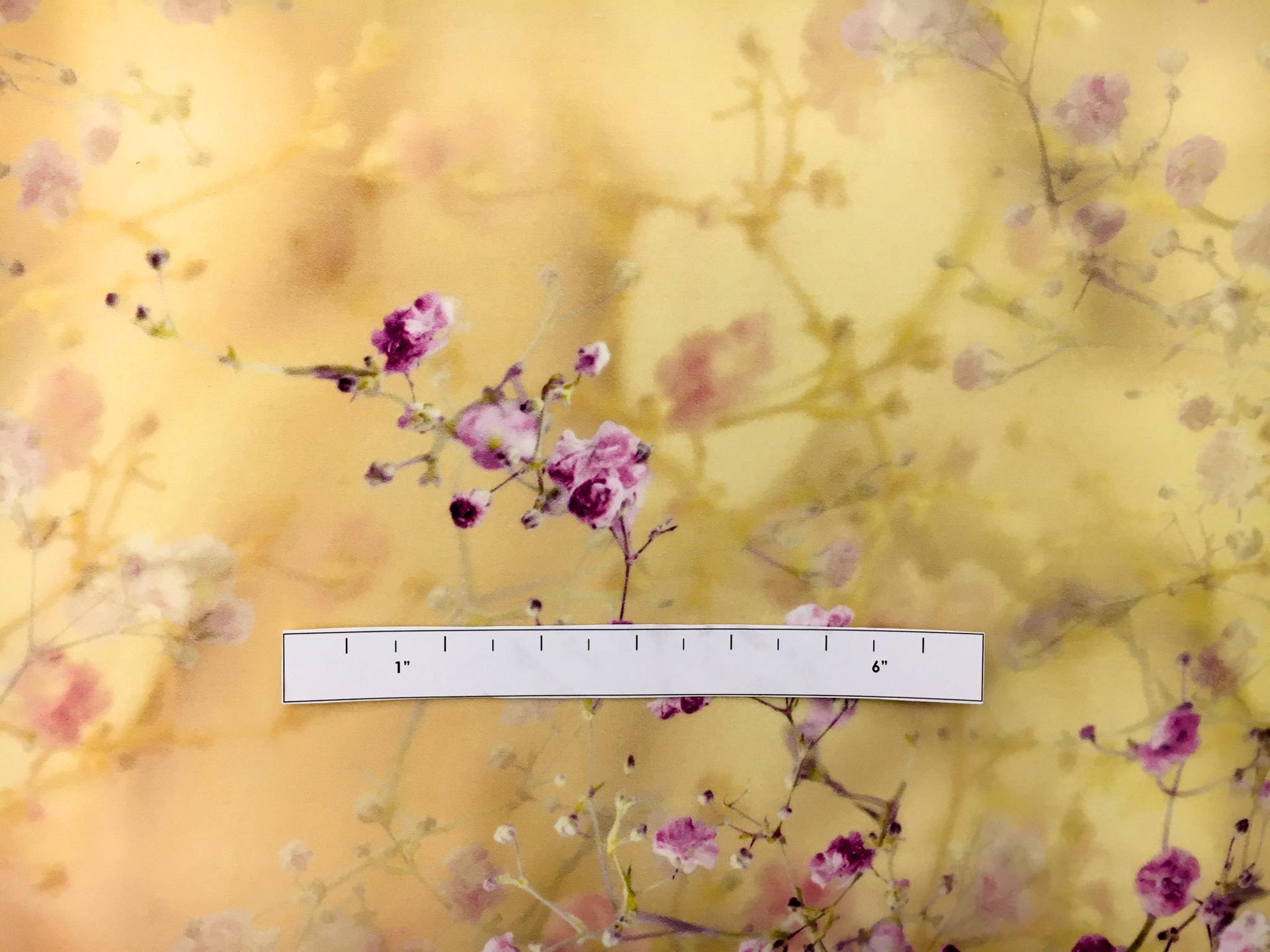 Printed Silk Satin Organza with Cherry Blossoms1