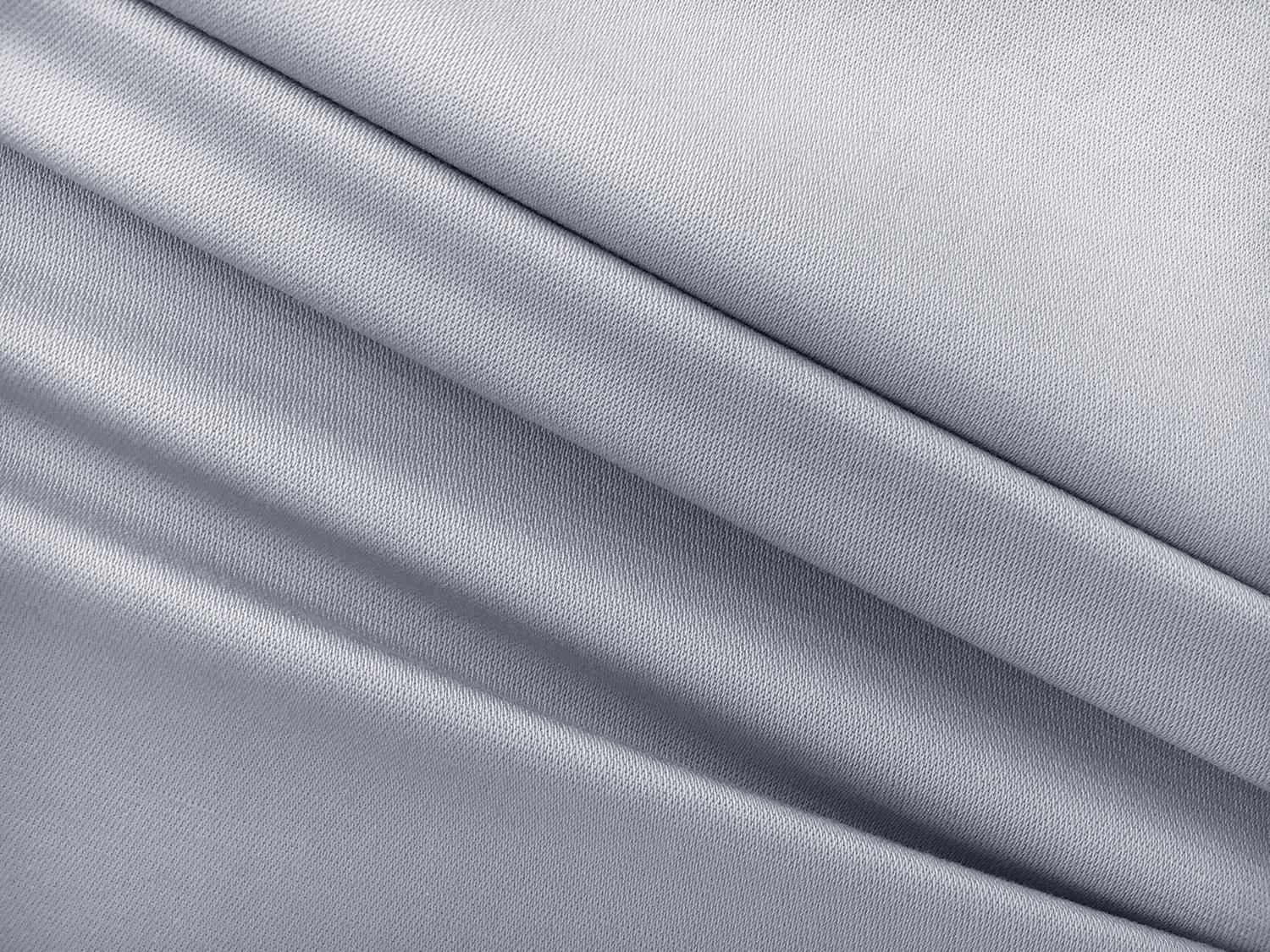 Stretch Cotton Satin Barathea in Powder Blue