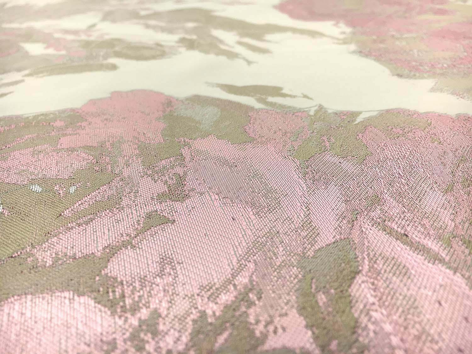 Silk Blend Fil Coupé with Roses and Leaves2