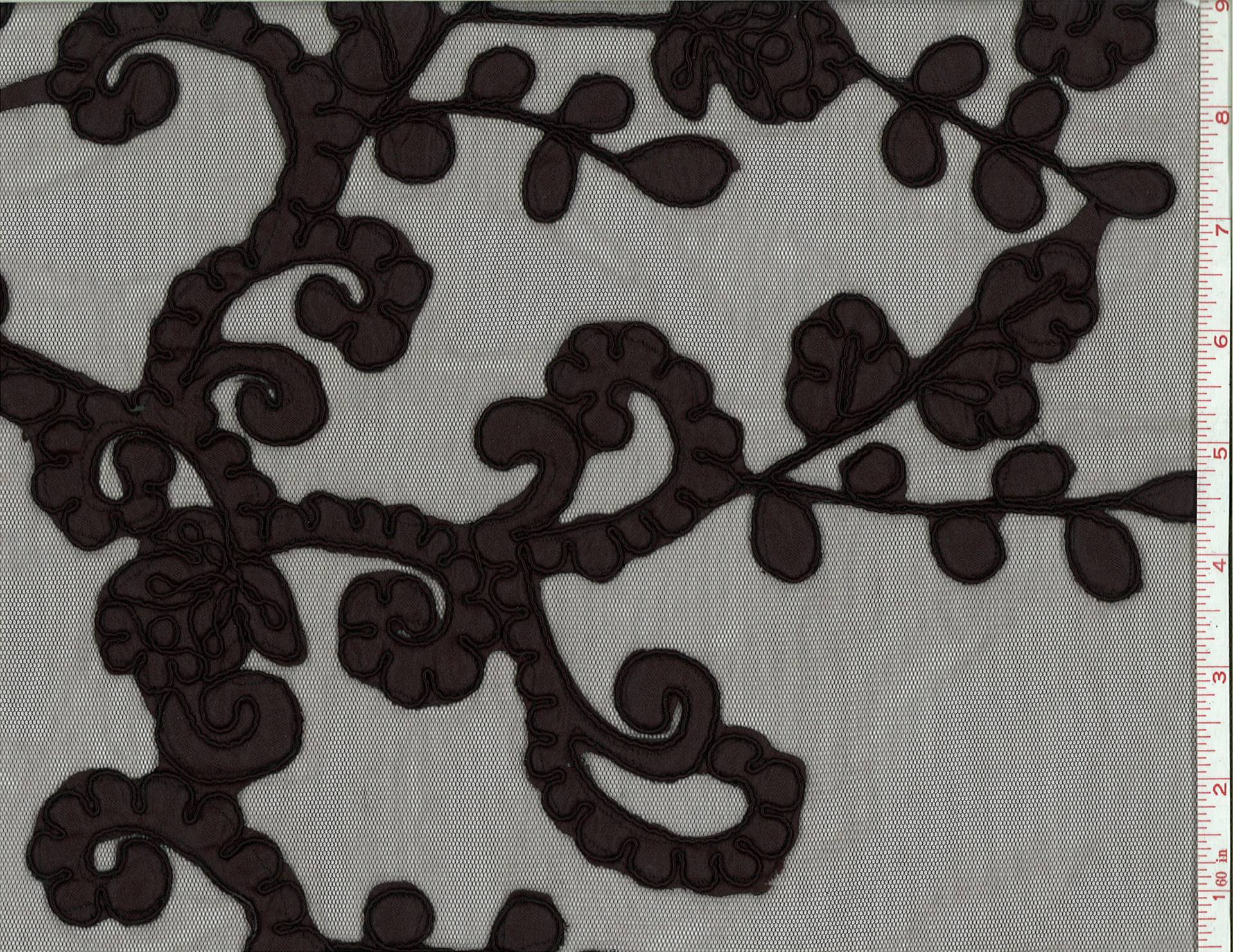 Black Cord Cut Satin Appliqued on Illusion1