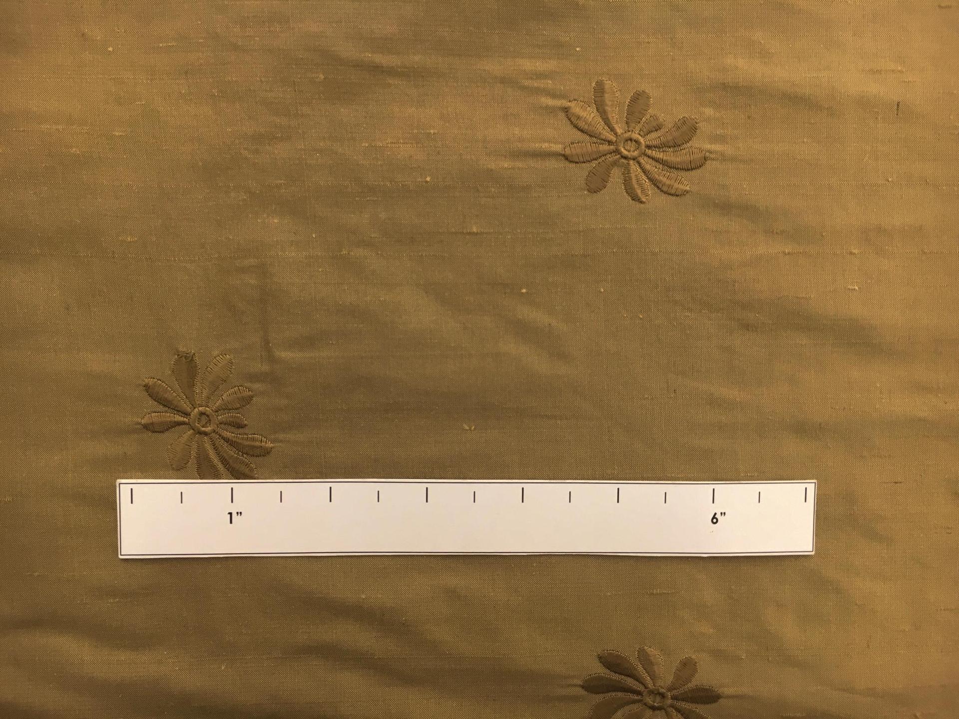 Iridescent Silk Shantung with Embroidered Flowers1