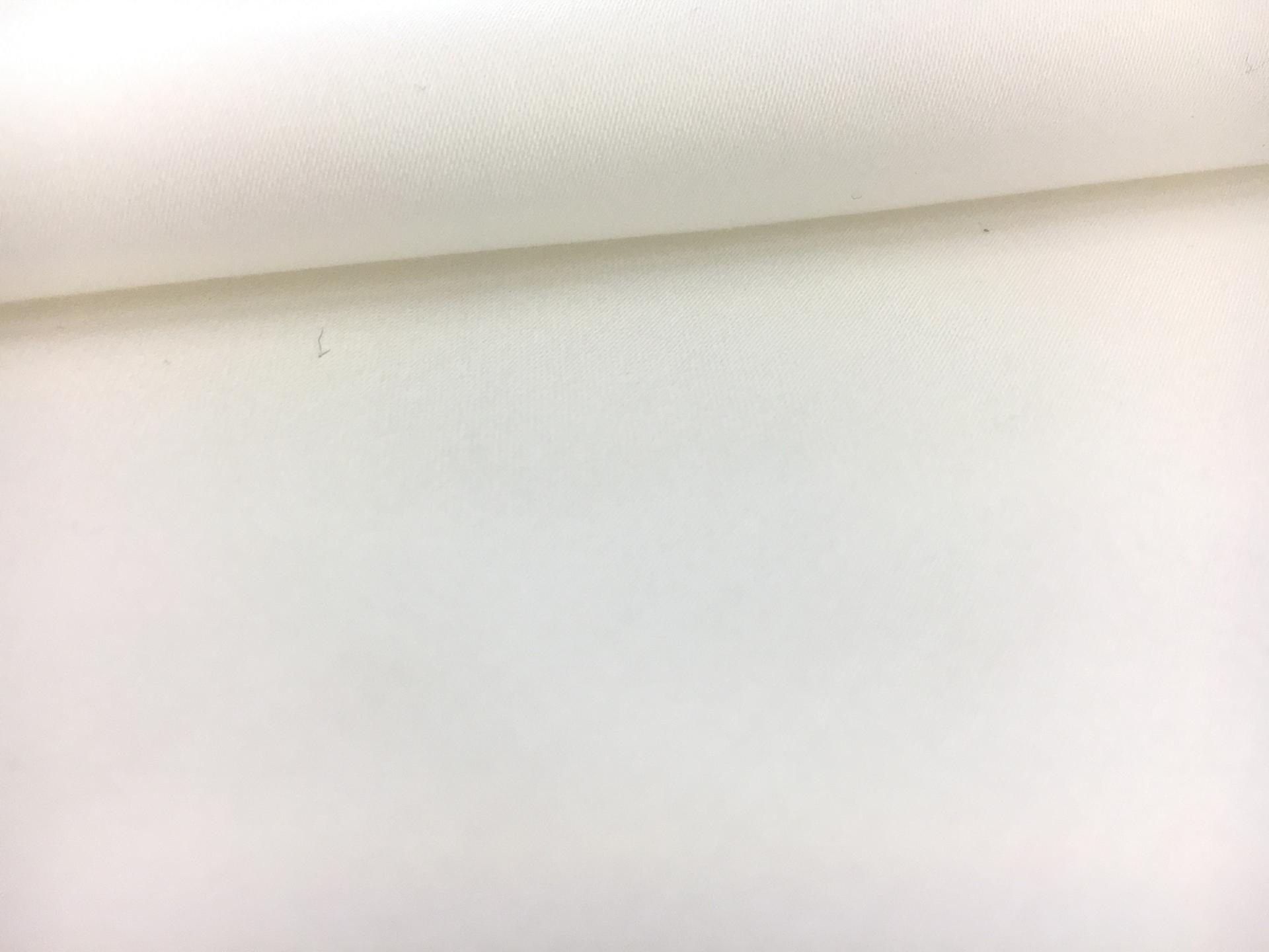 Cotton Blend Stretch Lightweight Sateen in White2