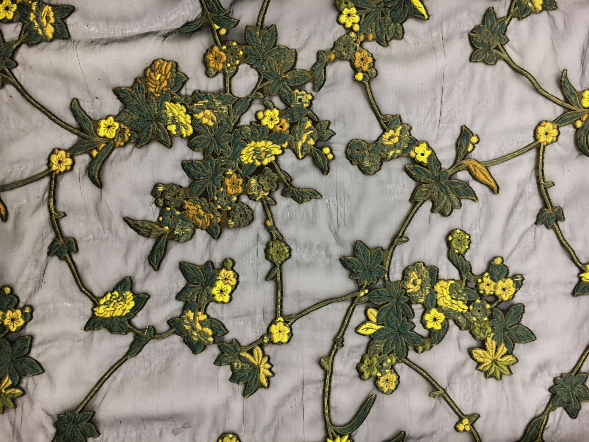 Silk Organza with Floral Fil Coupé0