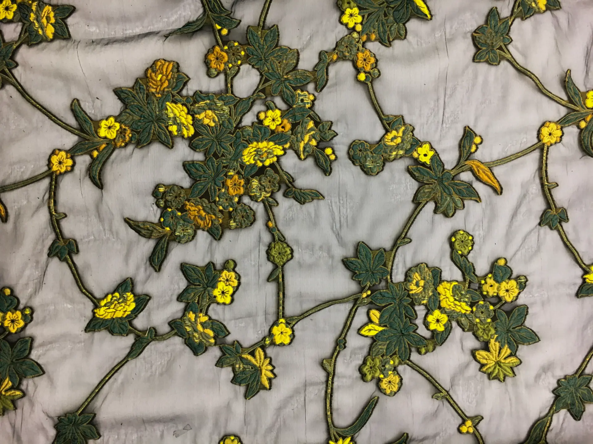Silk Organza with Floral Fil Coupé0