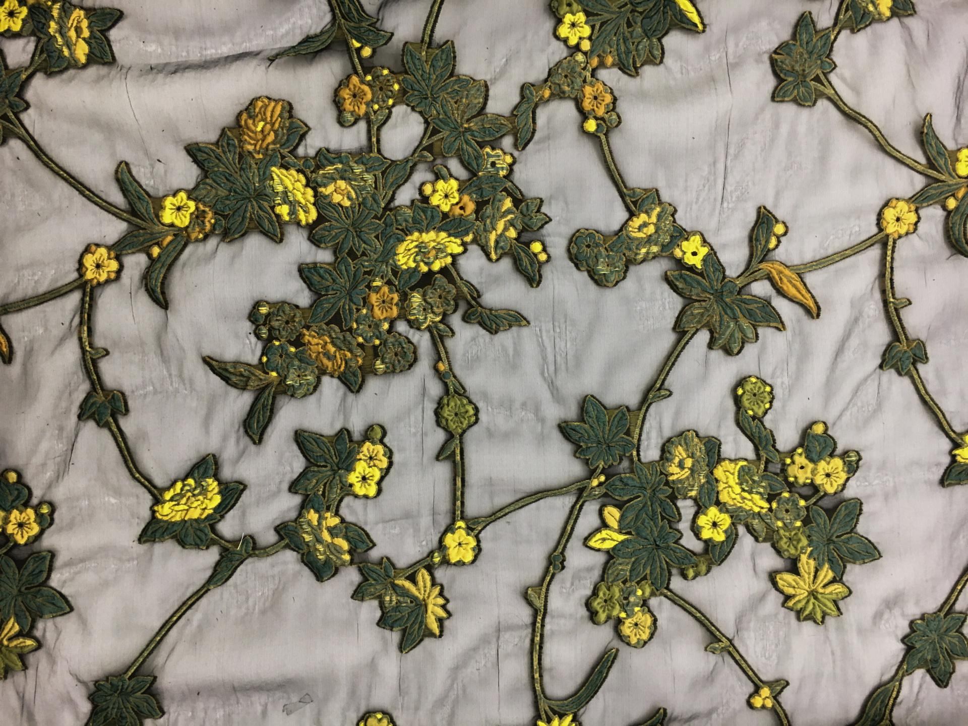 Silk Organza with Floral Fil Coupé0