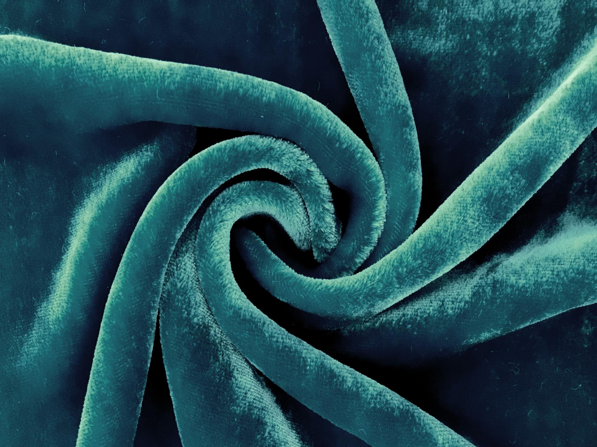 Silk and Rayon Velvet in Teal Blue0