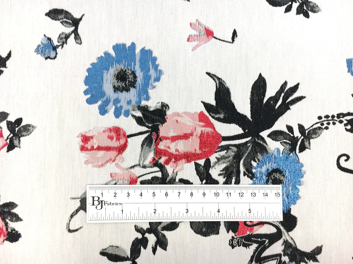 Silk and Cotton Metallic Floral Jacquard Brocade1